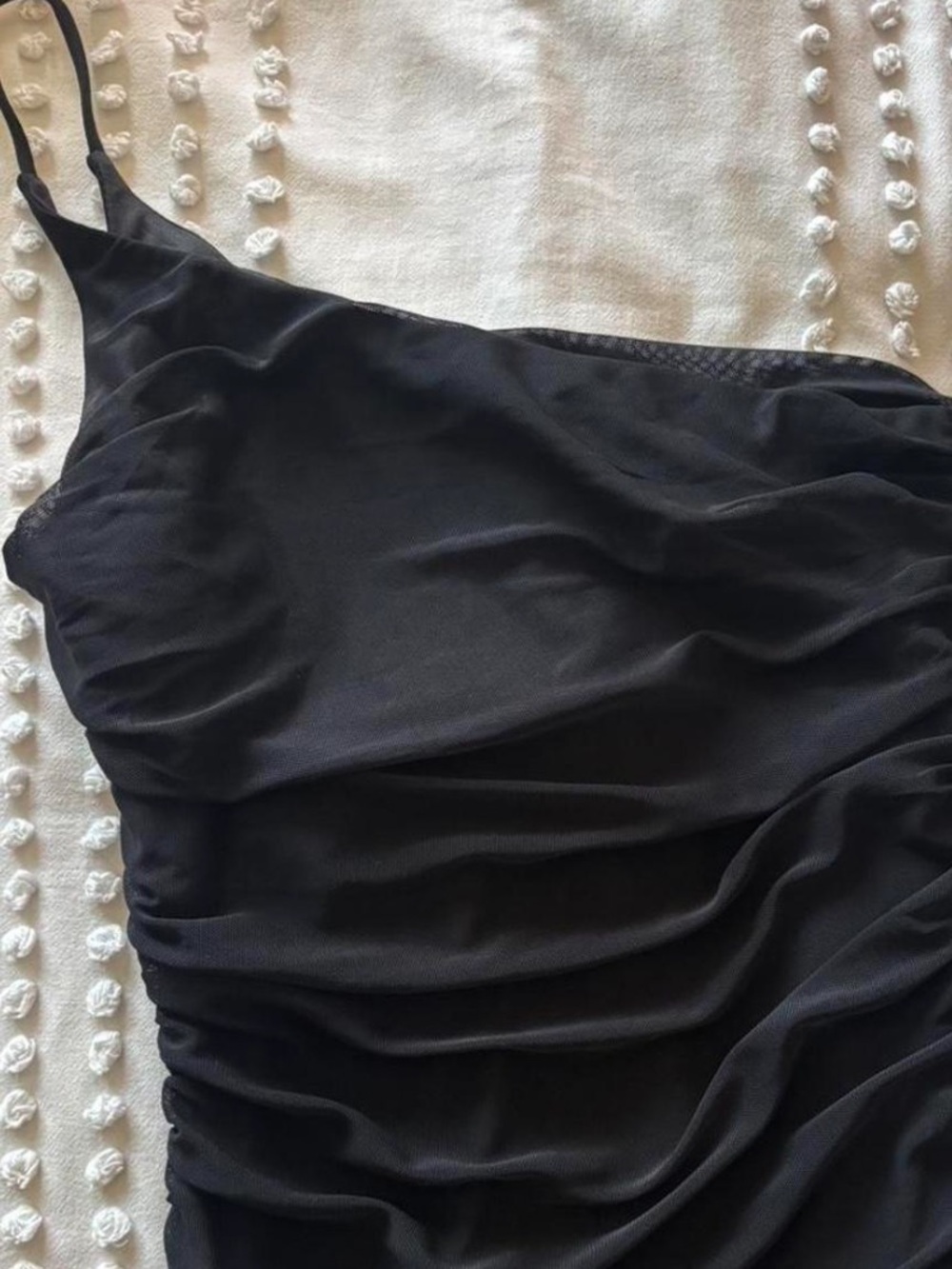 Princess Polly Black Ruched Spaghetti Strap Dress